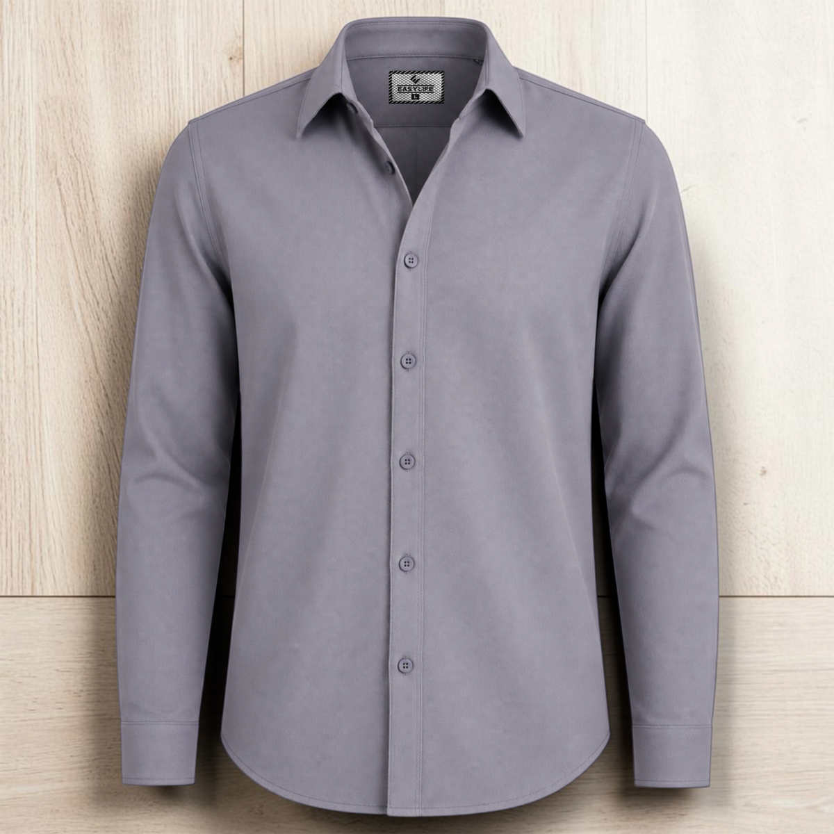 Timeless Cotton Twill Full Sleve Shirt - Ash