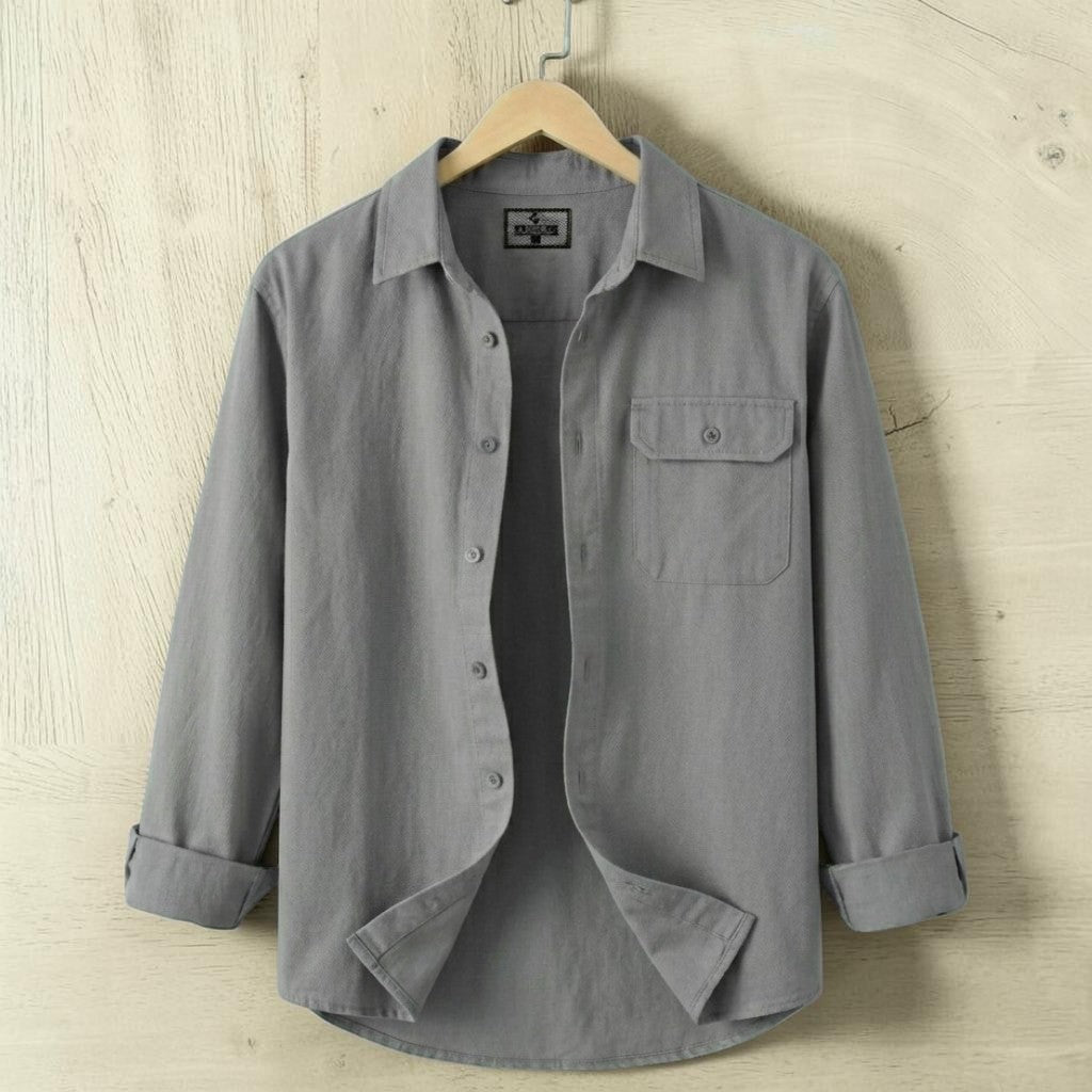 Single Pocket Casual Shirt - Ash