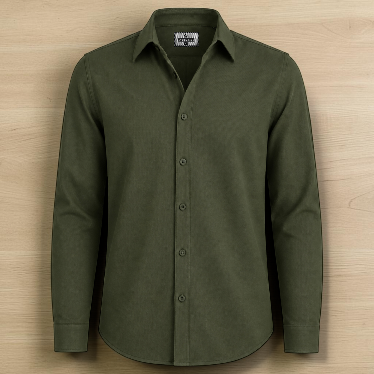 Timeless Cotton Twill Full Sleve Shirt - Olive