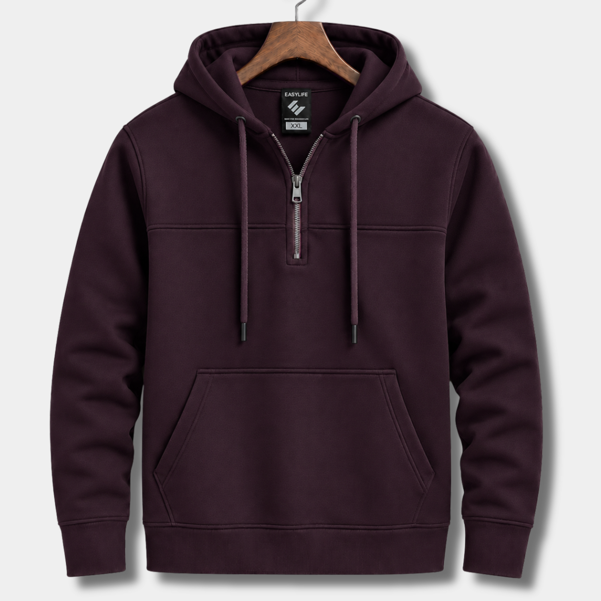 Classic Half-Zip Hoodie - Deep Magenta