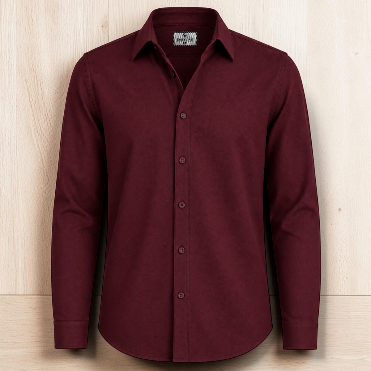 Timeless Cotton Twill Full Sleve Shirt - Maroon