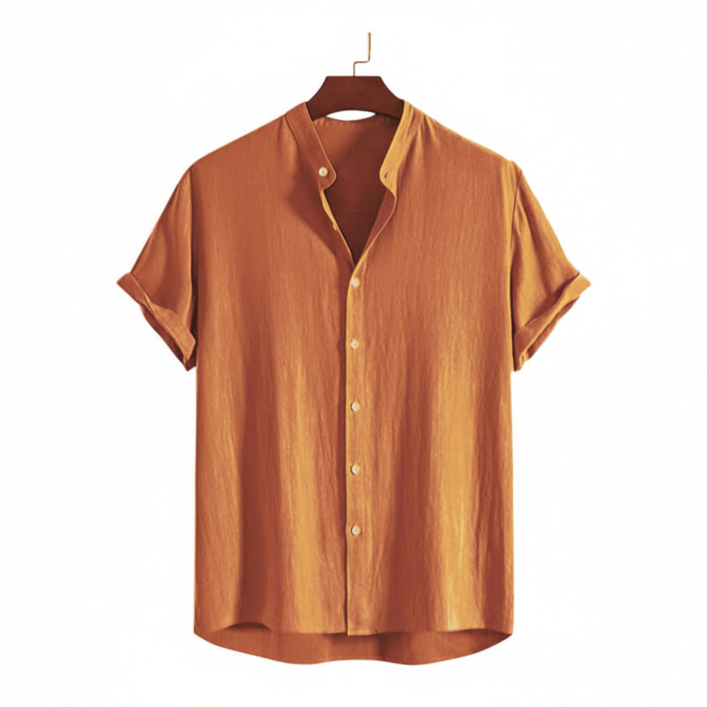 Band collar Mustard color shirt