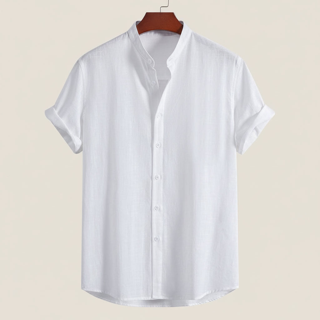 Band collar white color shirt