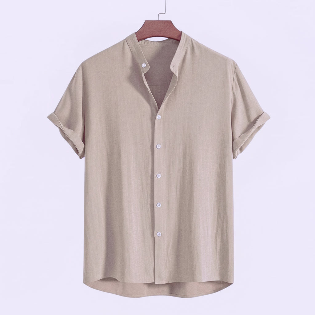 Band collar Cream color shirt