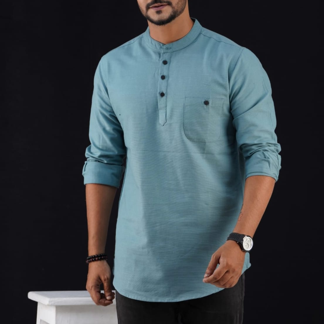 Full Sleeve Sea Green Color Katua