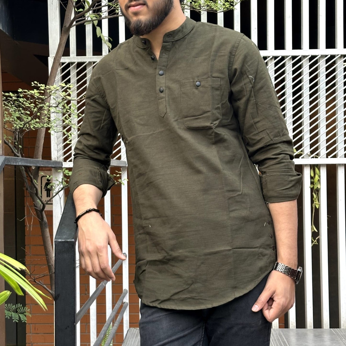 Full Sleeve Olive Color Katua