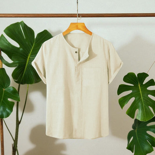 Cream Color O Neck Half Sleeve Katua