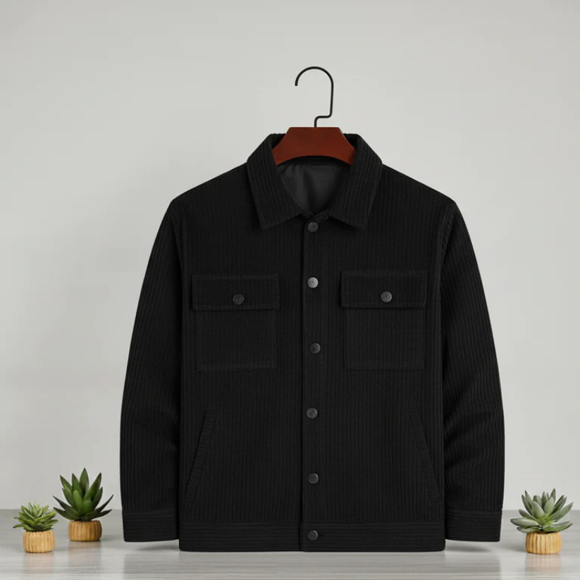 Men's Corduroy Light Weight Jackets -Black
