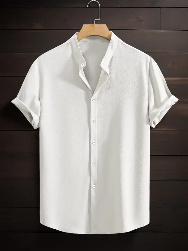 Band collar White color shirt