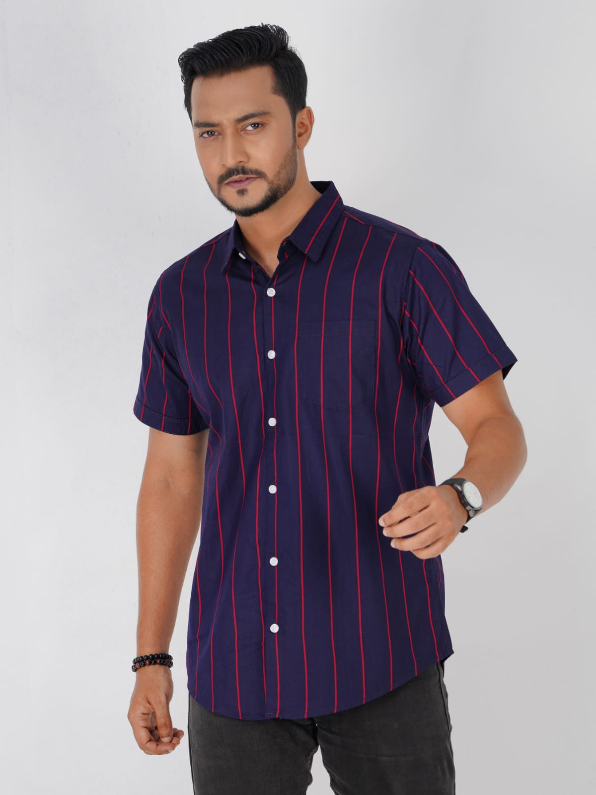 Half Sleeve Stripe Shirt 3