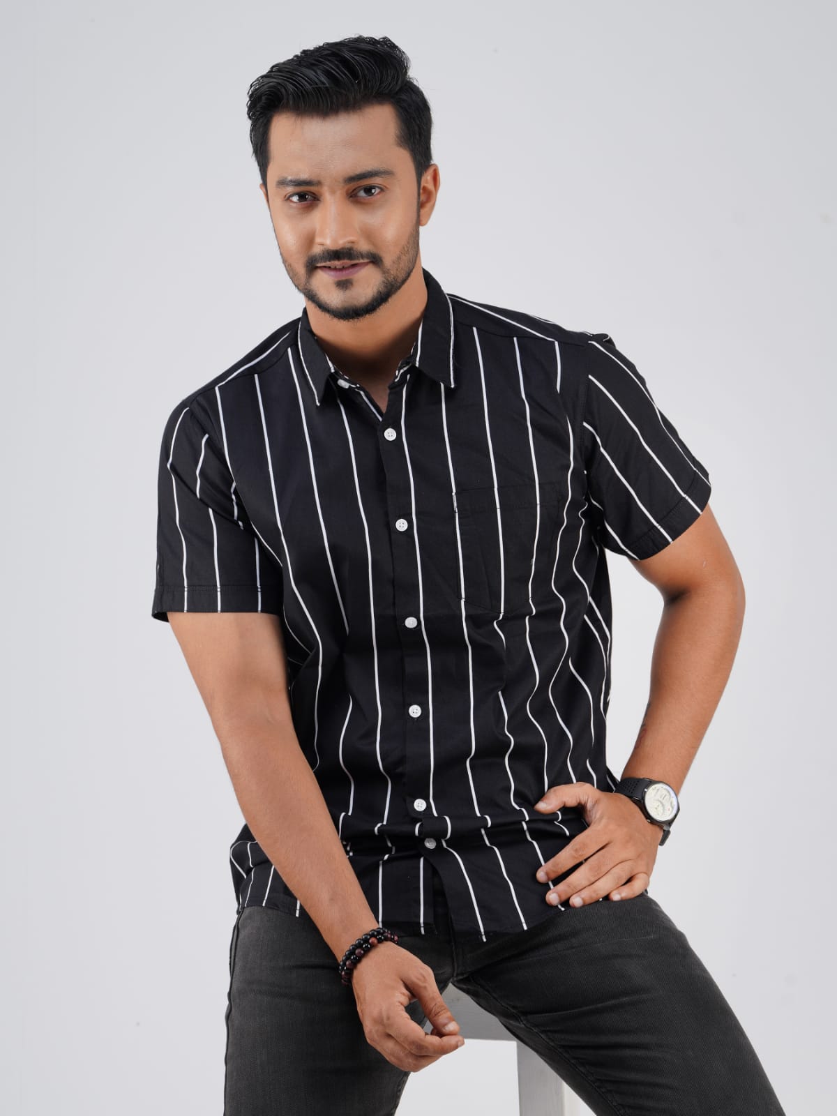 Half Sleeve Stripe Shirt 6
