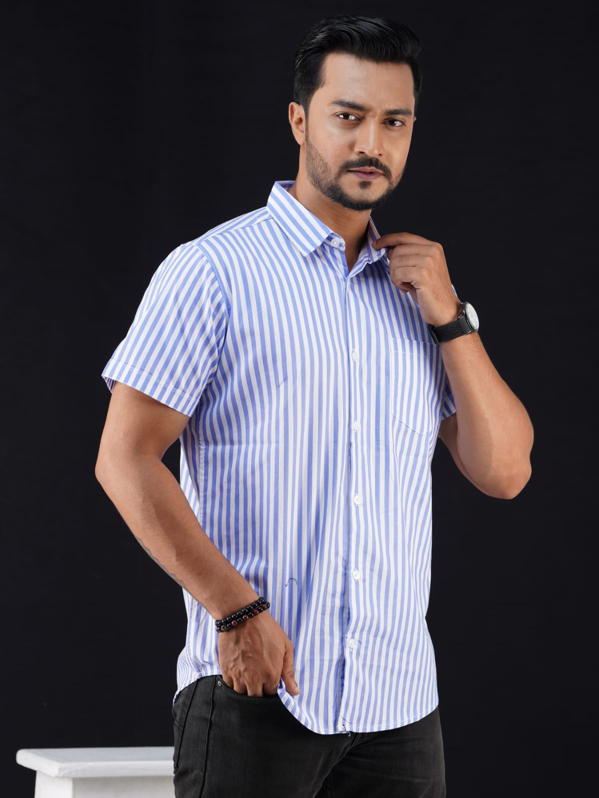 Half Sleeve Stripe Shirt 7
