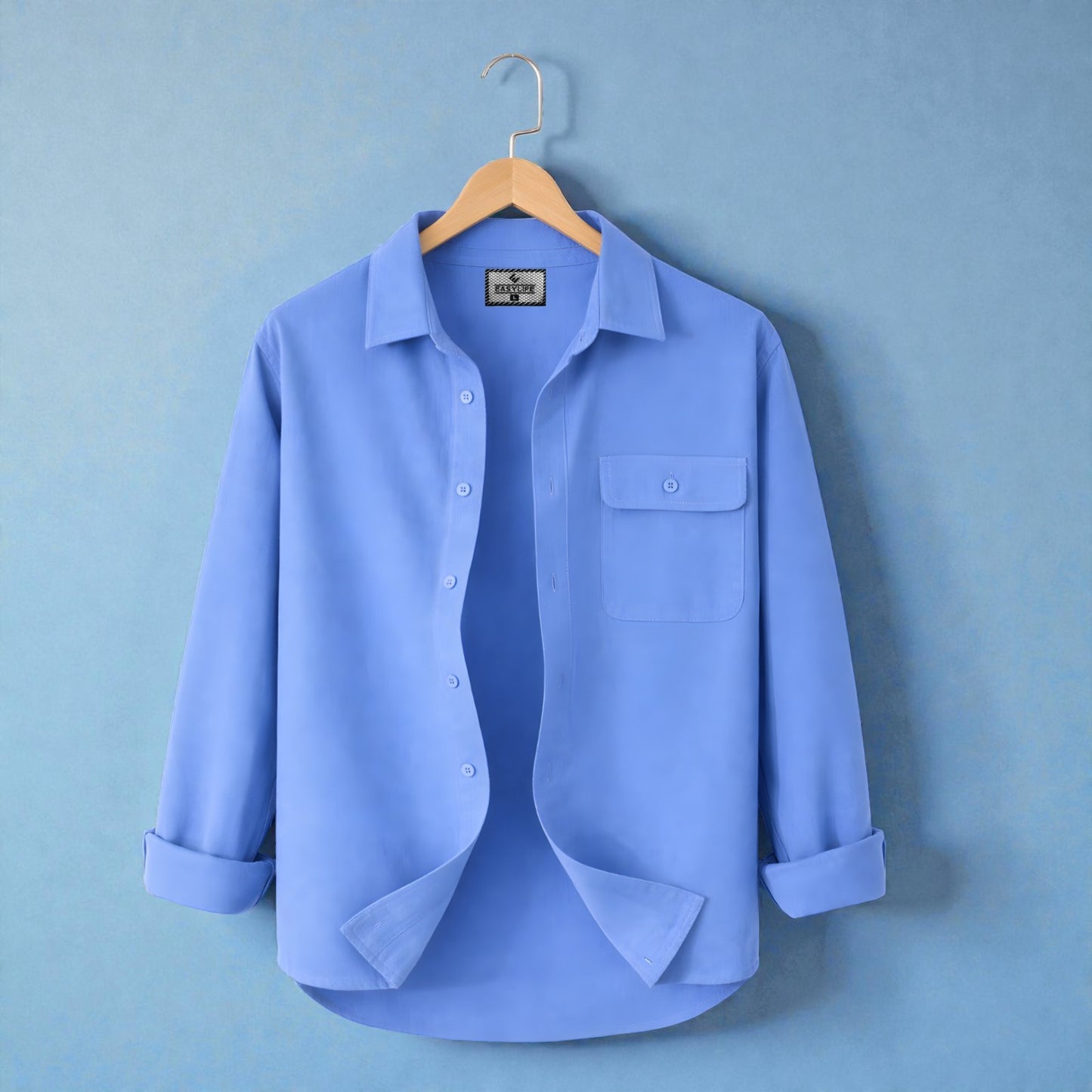 Single Pocket Casual Shirt - Sky Blue