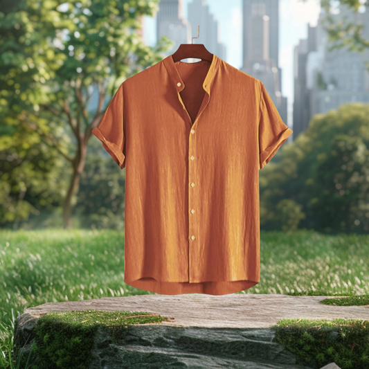 Mustard coler Band Coller Shirt