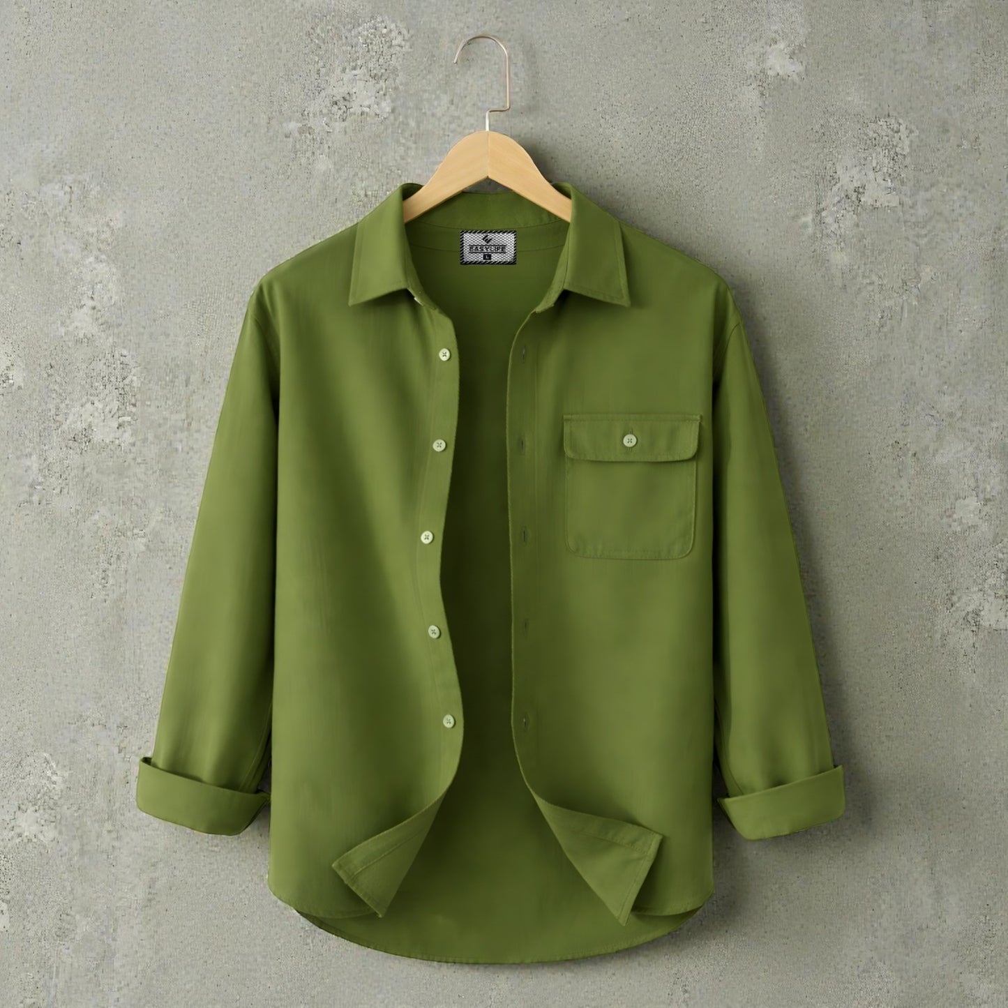 Single Pocket Casual Shirt - Olive