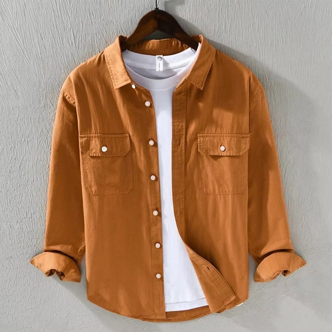 Tow Pocket Mustard Color Shirt