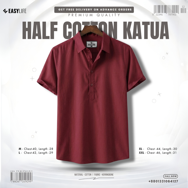 Half Sleeve Cotton Katua (Herringbone)