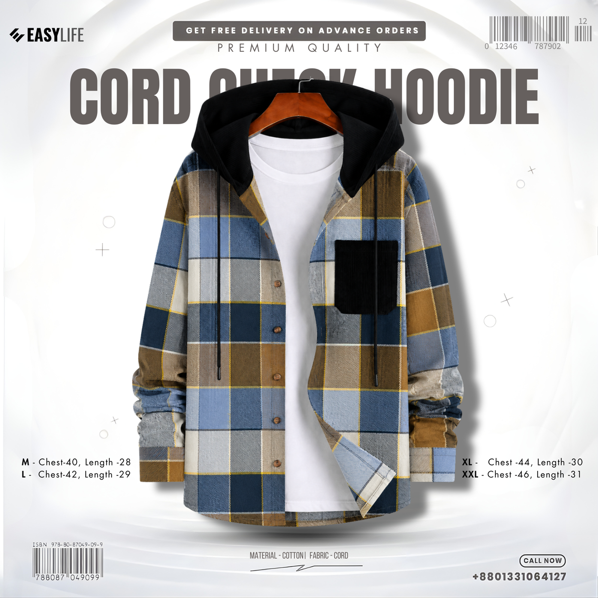 Flannel Check Hooded Jacket