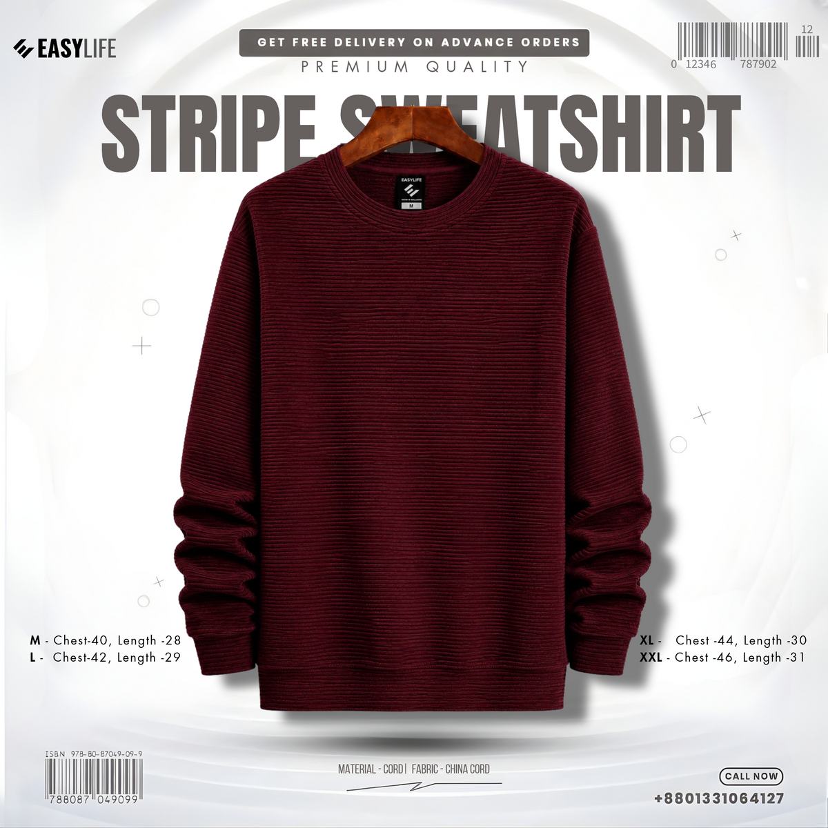 Premium Cord Textured Sweatshirt