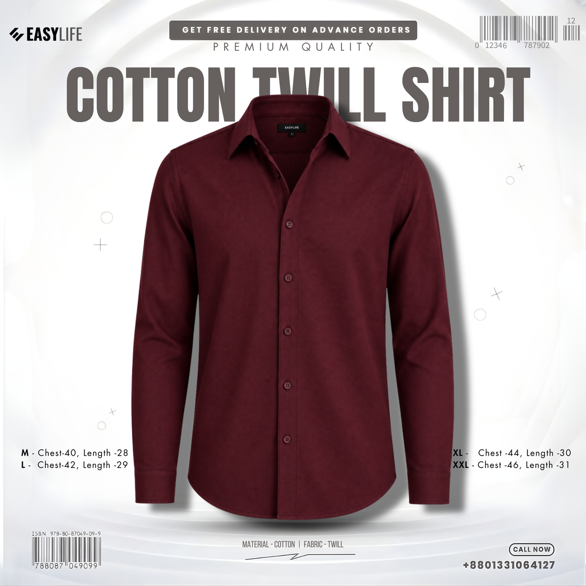 Timeless Cotton Twill Full Sleeve Shirt