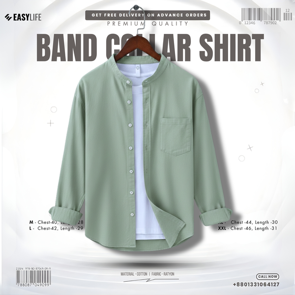 Band Collar Full Sleeve Shirt