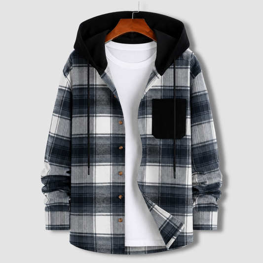 Flannel Check Hooded Jacket - F2