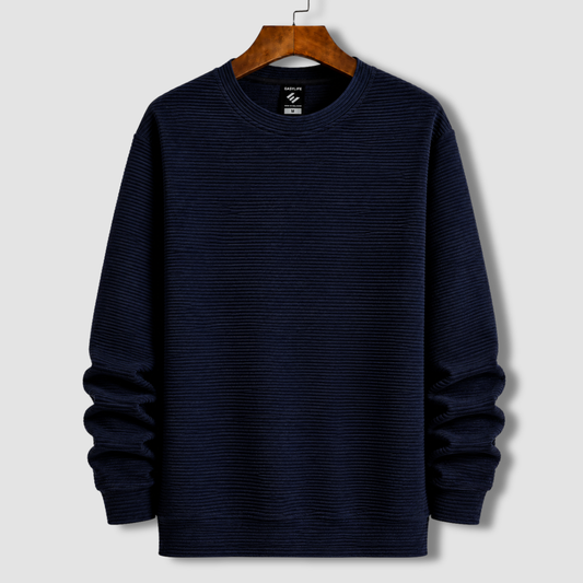 Premium Cord Textured Sweatshirt - Navy