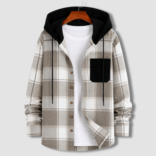 Flannel Check Hooded Jacket - F4