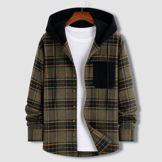 Flannel Check Hooded Jacket - F5