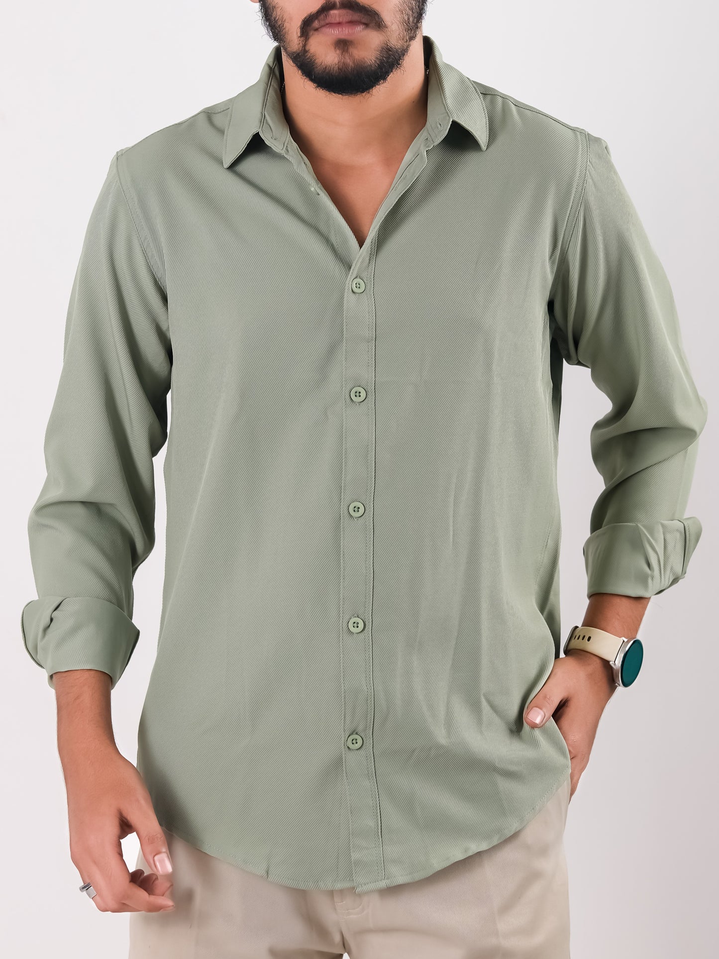 Cherry Cotton Shirt – Sage Green