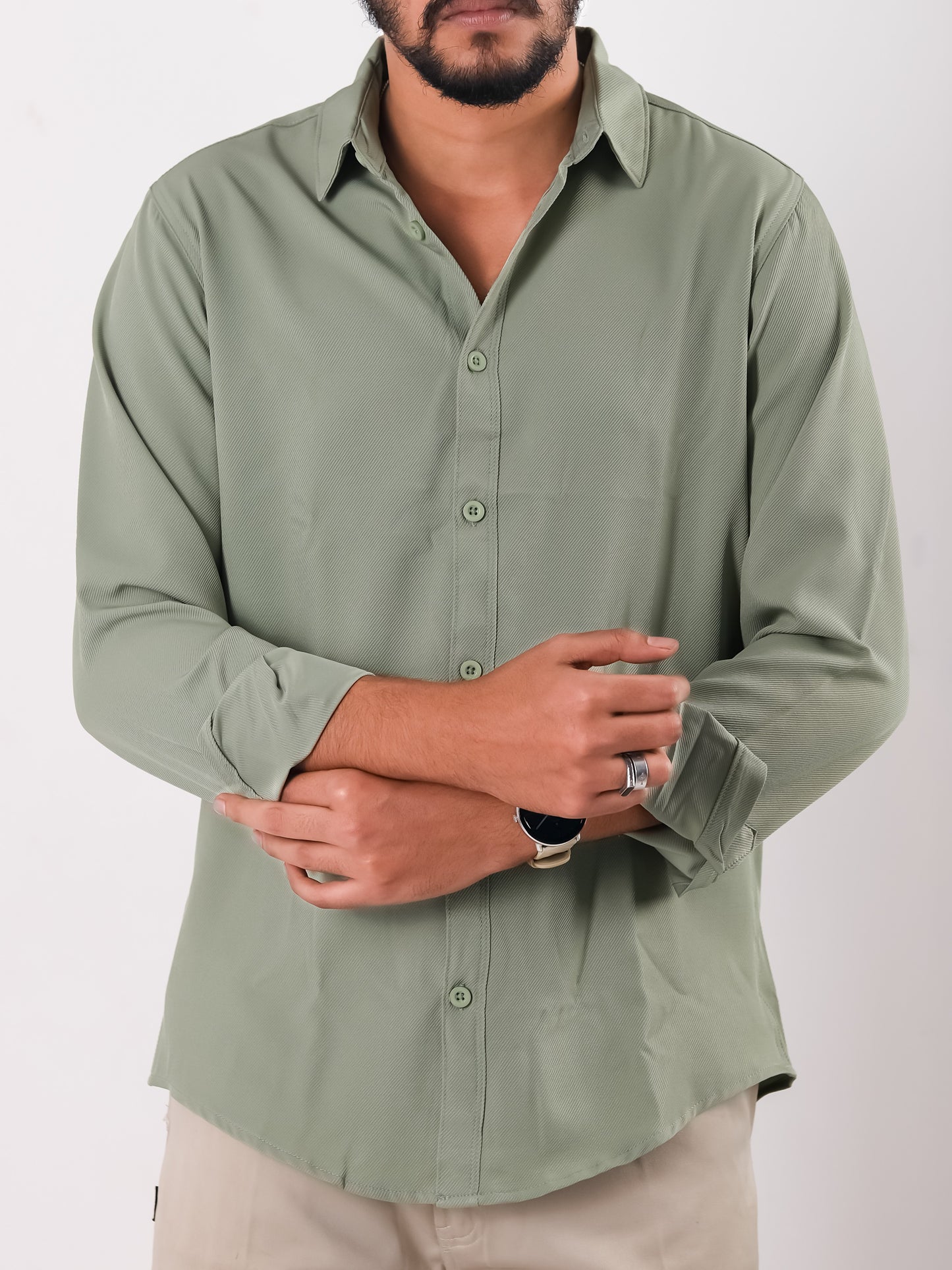 Cherry Cotton Shirt – Sage Green