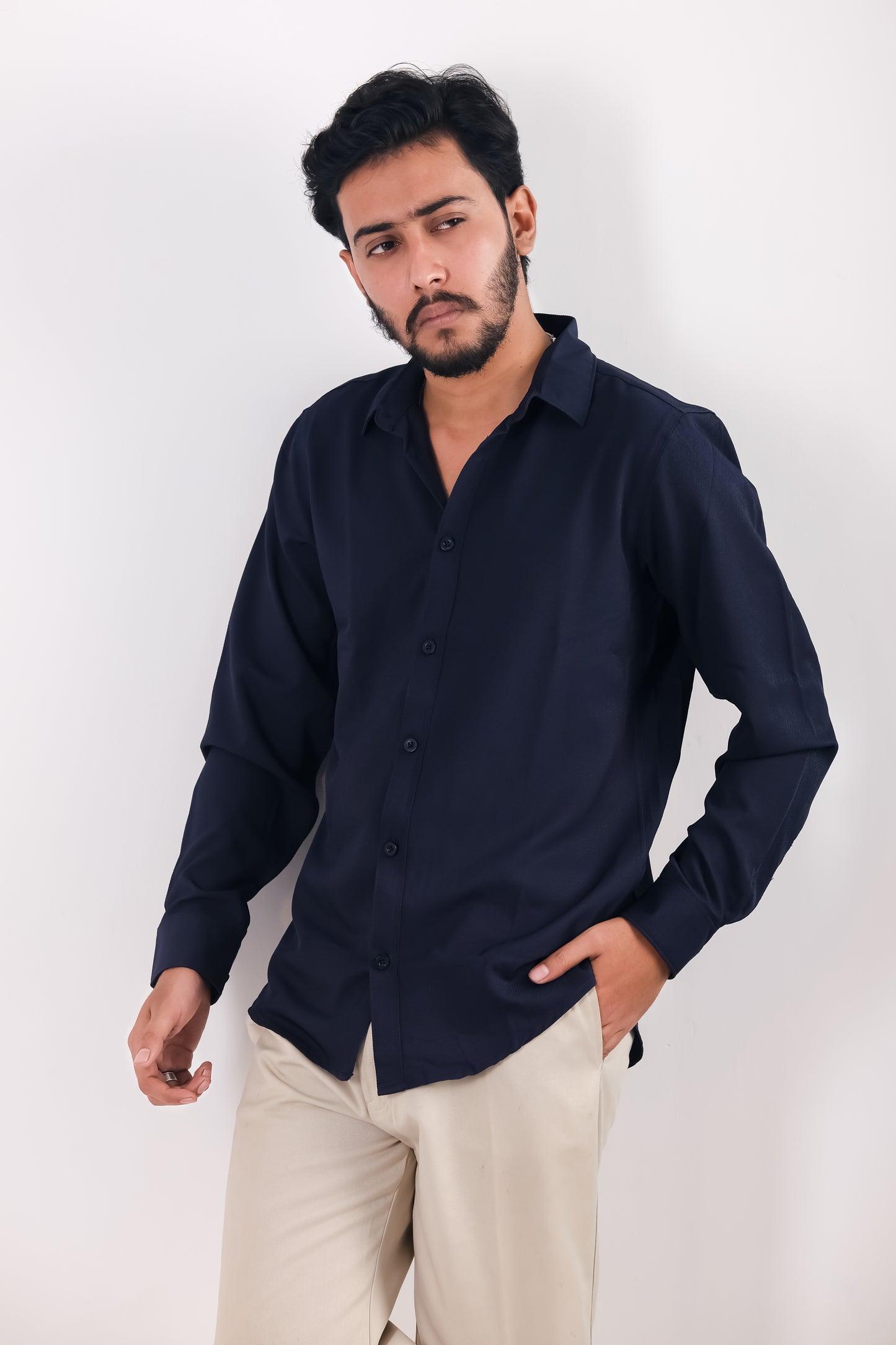 Cherry Cotton Shirt – Navy