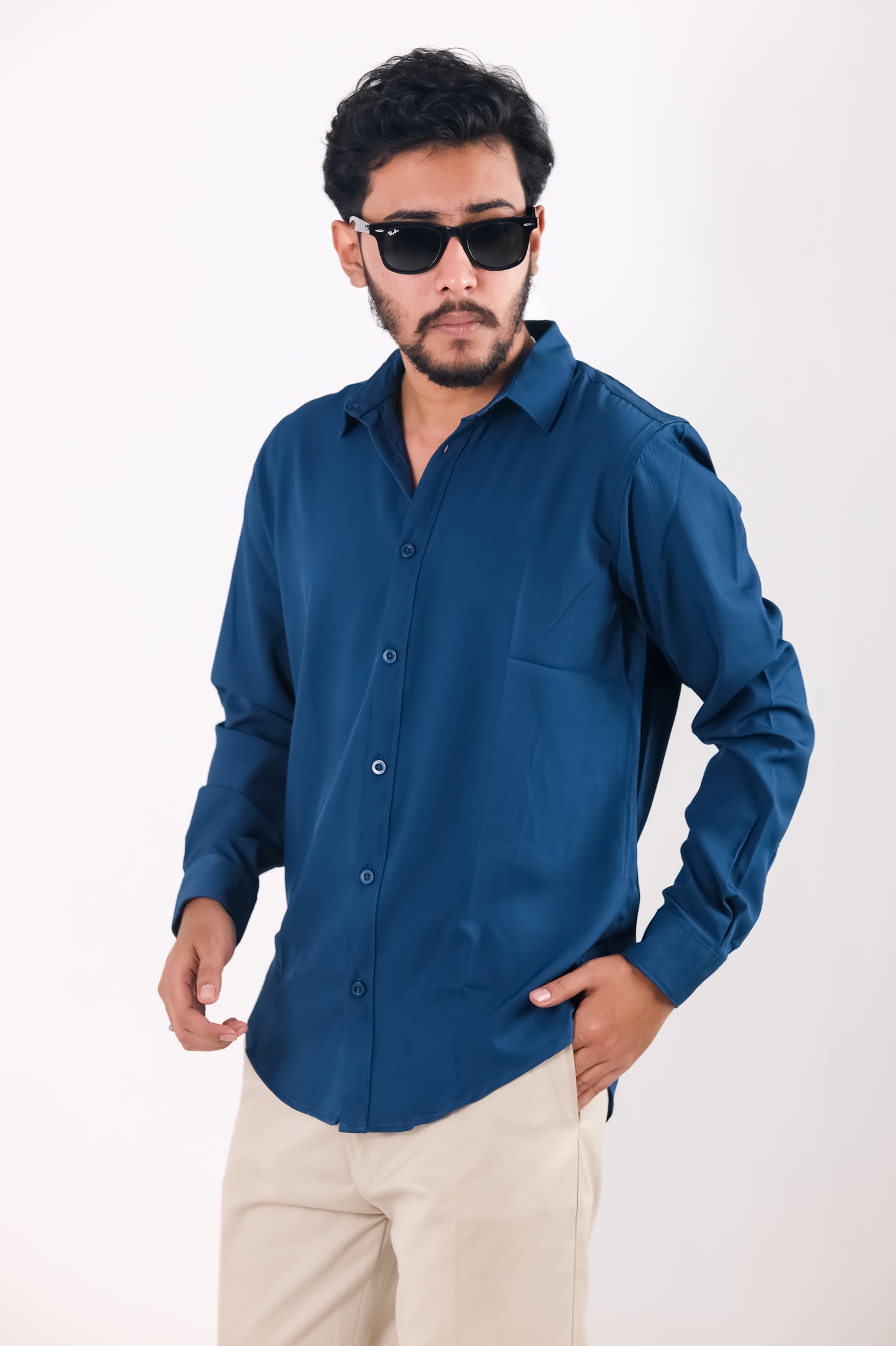 Cherry Cotton Shirt – Royal Blue