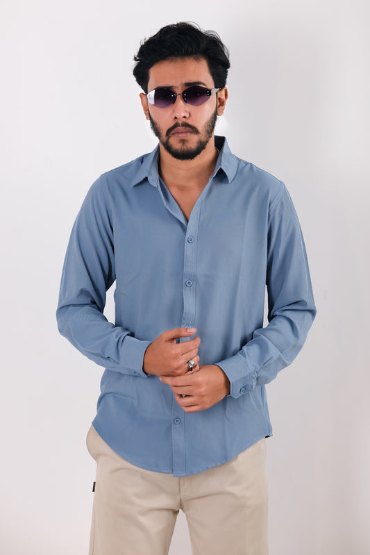 Cherry Cotton Shirt – Sky Blue
