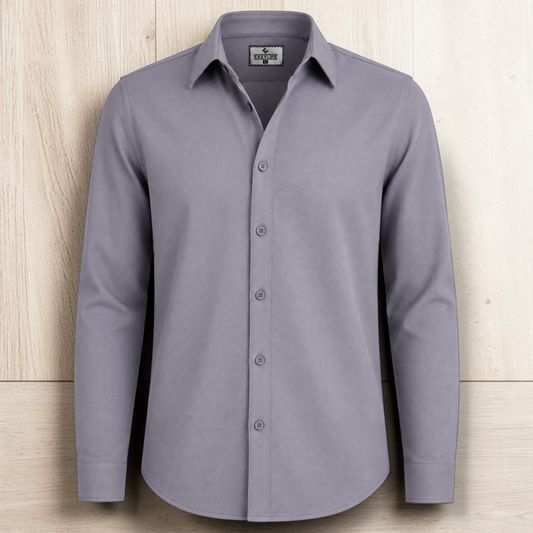 Timeless Cotton Twill Full Sleve Shirt - Ash