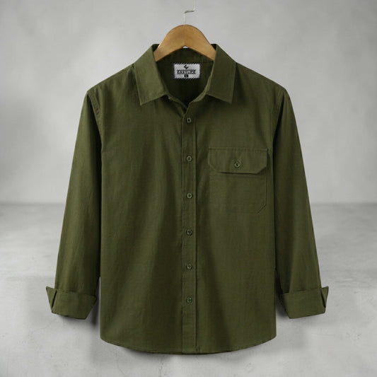 Single Pocket Casual Shirt - Olive