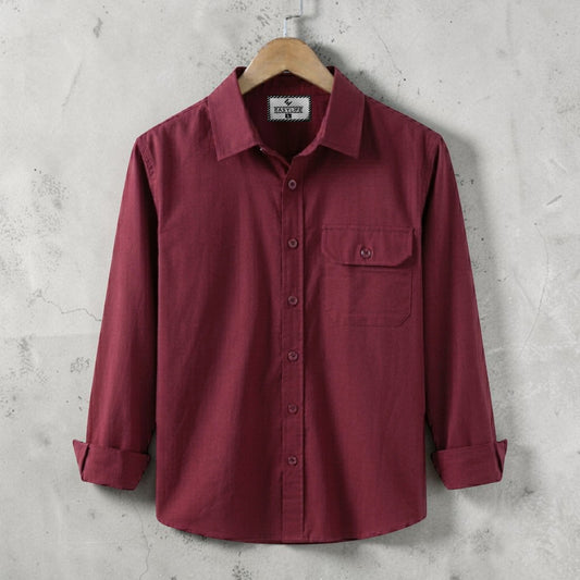 Single Pocket Casual Shirt - Marron