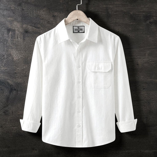 Single Pocket Casual Shirt - White