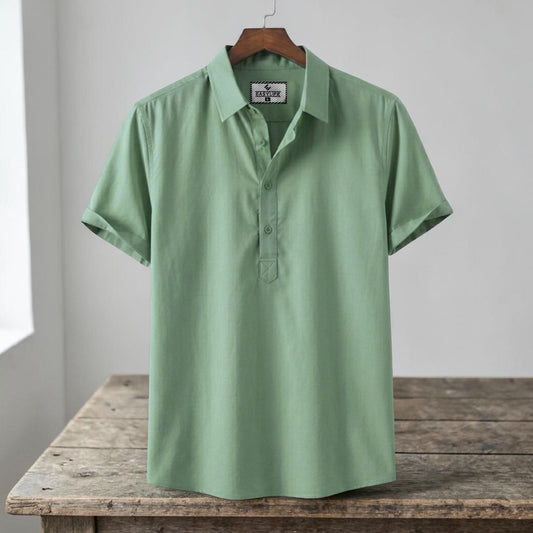 Half Sleeve Cotton Katua - Sage Green