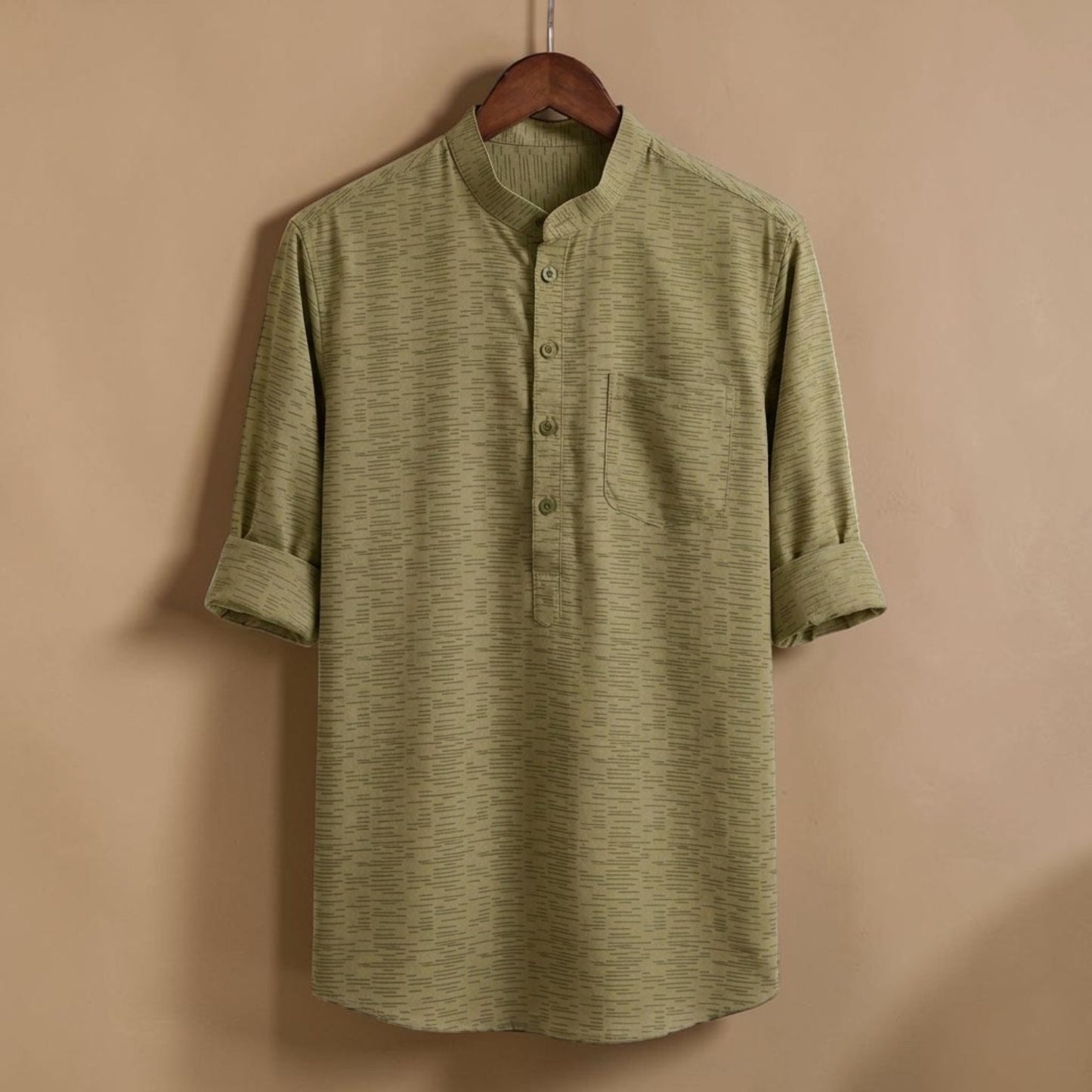 Signature Full Sleeve Katua - Golden Olive Texture