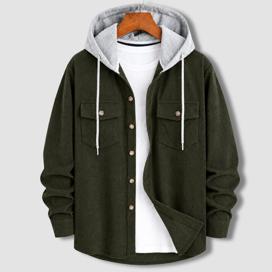 Signature Cord  Hoodie - Deep Olive