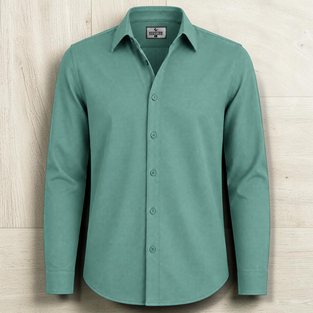 Timeless Cotton Twill Full Sleve Shirt - Sea Green