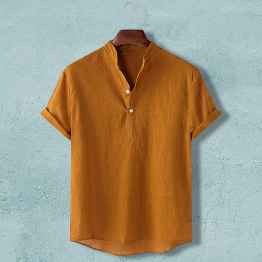 Half Sleeve Cotton Katua - Mustard