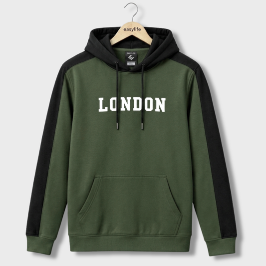 Contrast Hoodie London - Olive