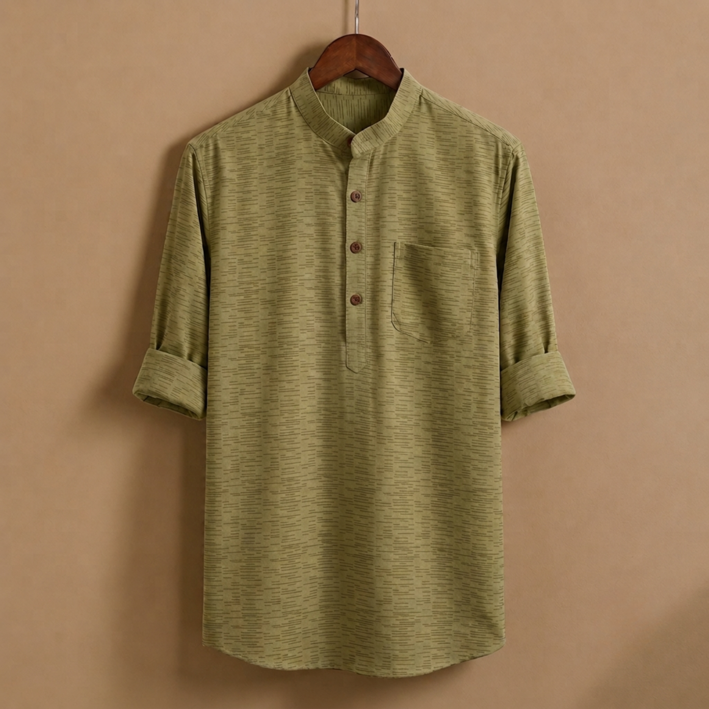 Signature Full Sleeve Katua - Golden Olive Texture