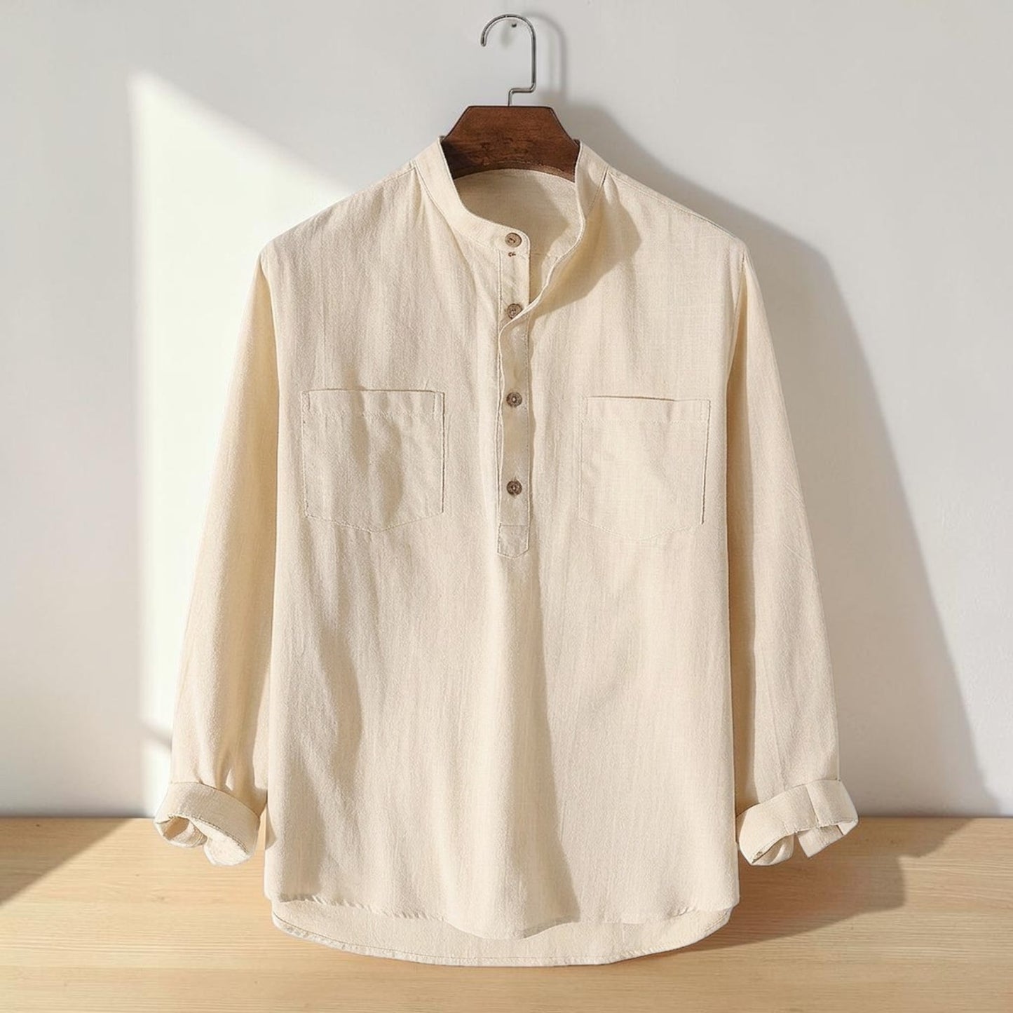 Two Pocket Full Sleeve Katua - Cream