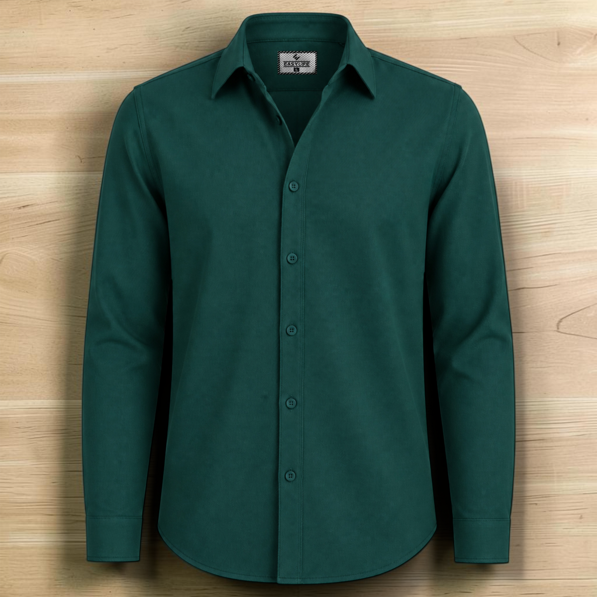 Timeless Cotton Twill Full Sleve Shirt - Bottle Green