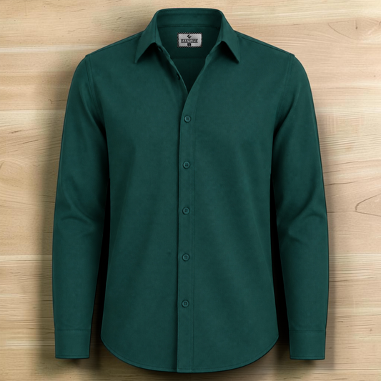 Timeless Cotton Twill Full Sleve Shirt - Bottle Green