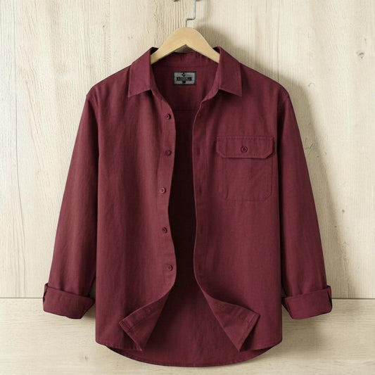 Single Pocket Casual Shirt - Marron