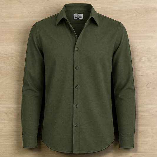 Timeless Cotton Twill Full Sleve Shirt - Olive